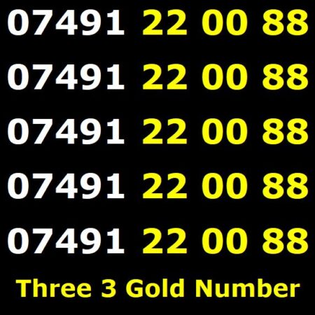 07491 22 00 88 Three Gold Mobile Number