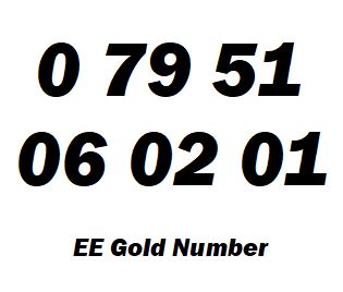 0 79 51 06 02 01 Vip Golden Mobile Number EE