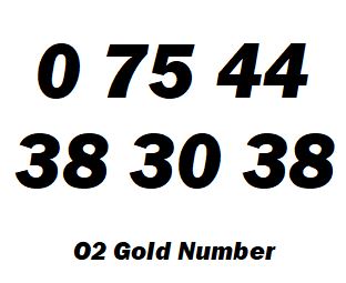 0 75 44 38 30 38 Vip O2 Gold Mobile Number