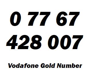 0 77 67 428 007 Gold James Bond Vodafone Mobile Number