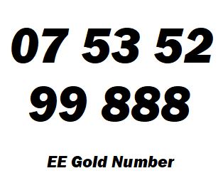 07 53 52 99 888 Vip Golden Mobile Number EE
