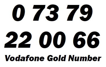 0 73 79 22 00 66 Vodafone Gold Mobile Number Sim Card