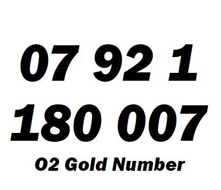 07921 180 007 Vip O2 Exclusive Gold Mobile Phone Number